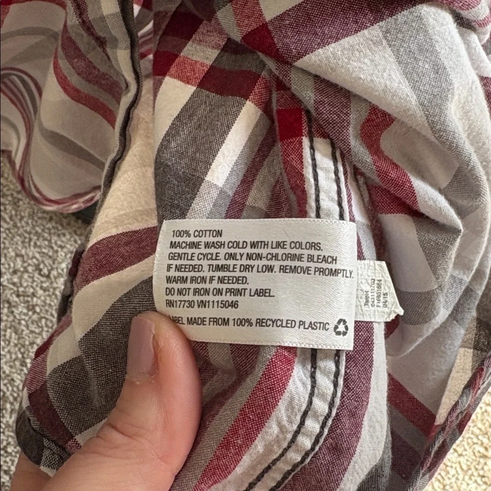 Mossimo Supply Co. Gray and Red Plaid Shirt